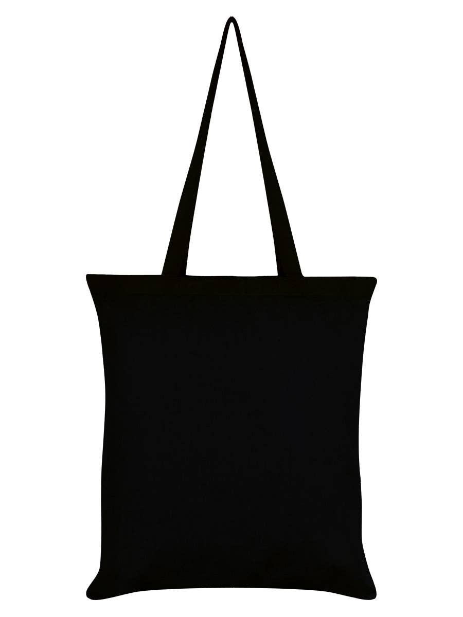 Black tote bag on a white background