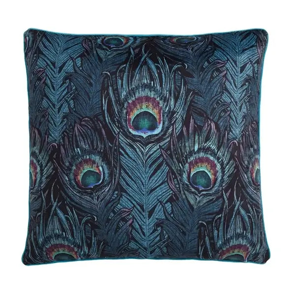 Dandy Peacock Cushion Cover Laurence Llewelyn-Bowen in Teal