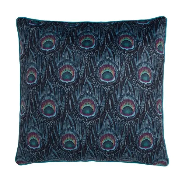 Dandy Peacock Cushion Cover Laurence Llewelyn-Bowen in Teal