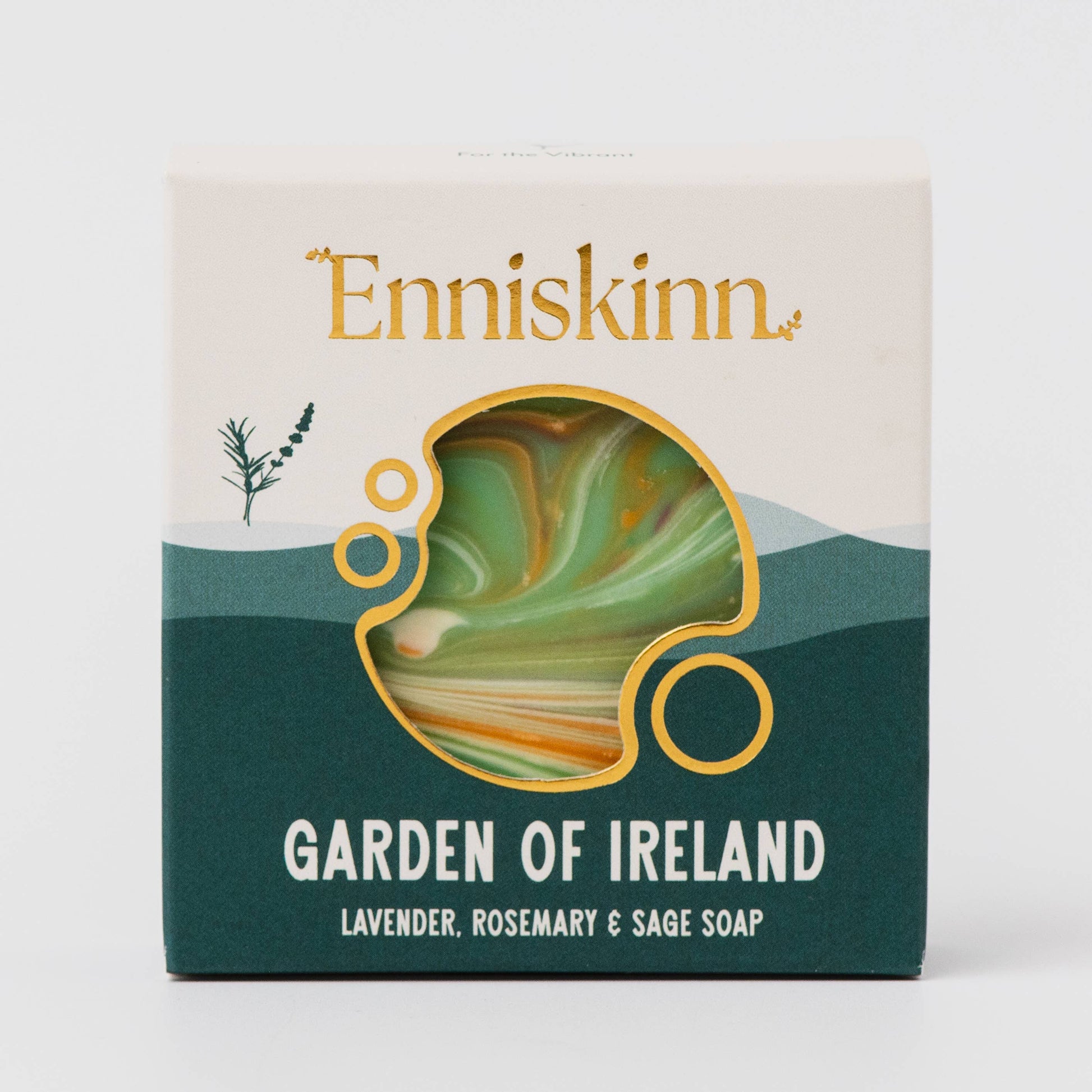Enniskinn Garden of Ireland soap packaging with green and gold design.