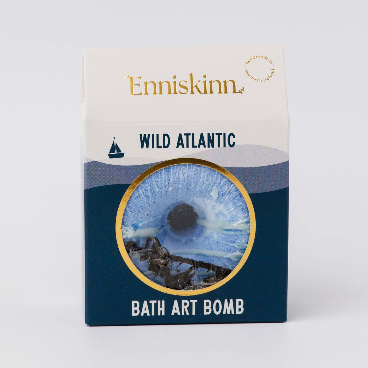 Enniskinn Wild Atlantic bath art bomb packaging on a white background