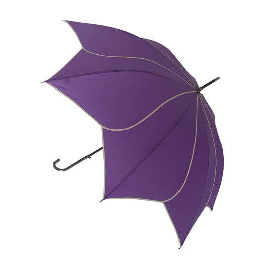Everyday Swirl Stick Umbrella- Purple from side view