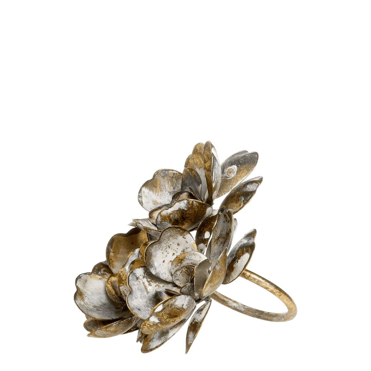 Decorative metal flower on a white background