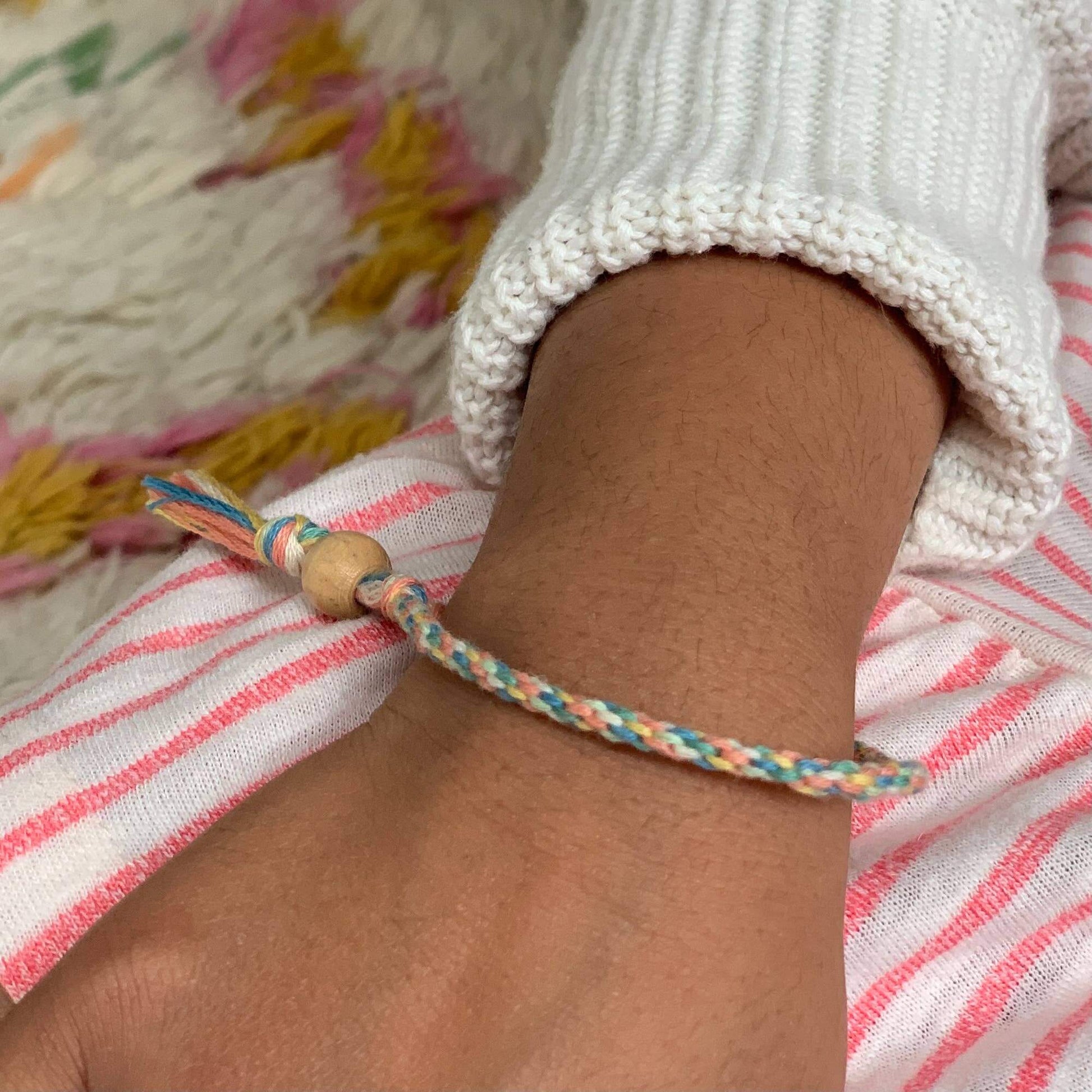 Friendship Bracelet Kit whats inside on a wrist