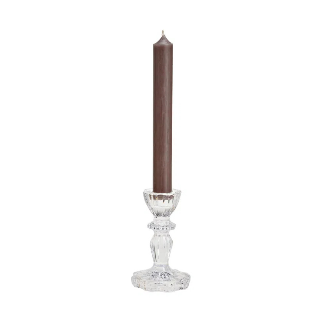 Clear glass candle stick
