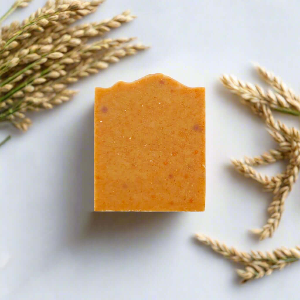 Goats Milk Oats & Honey natural soap bar on a table