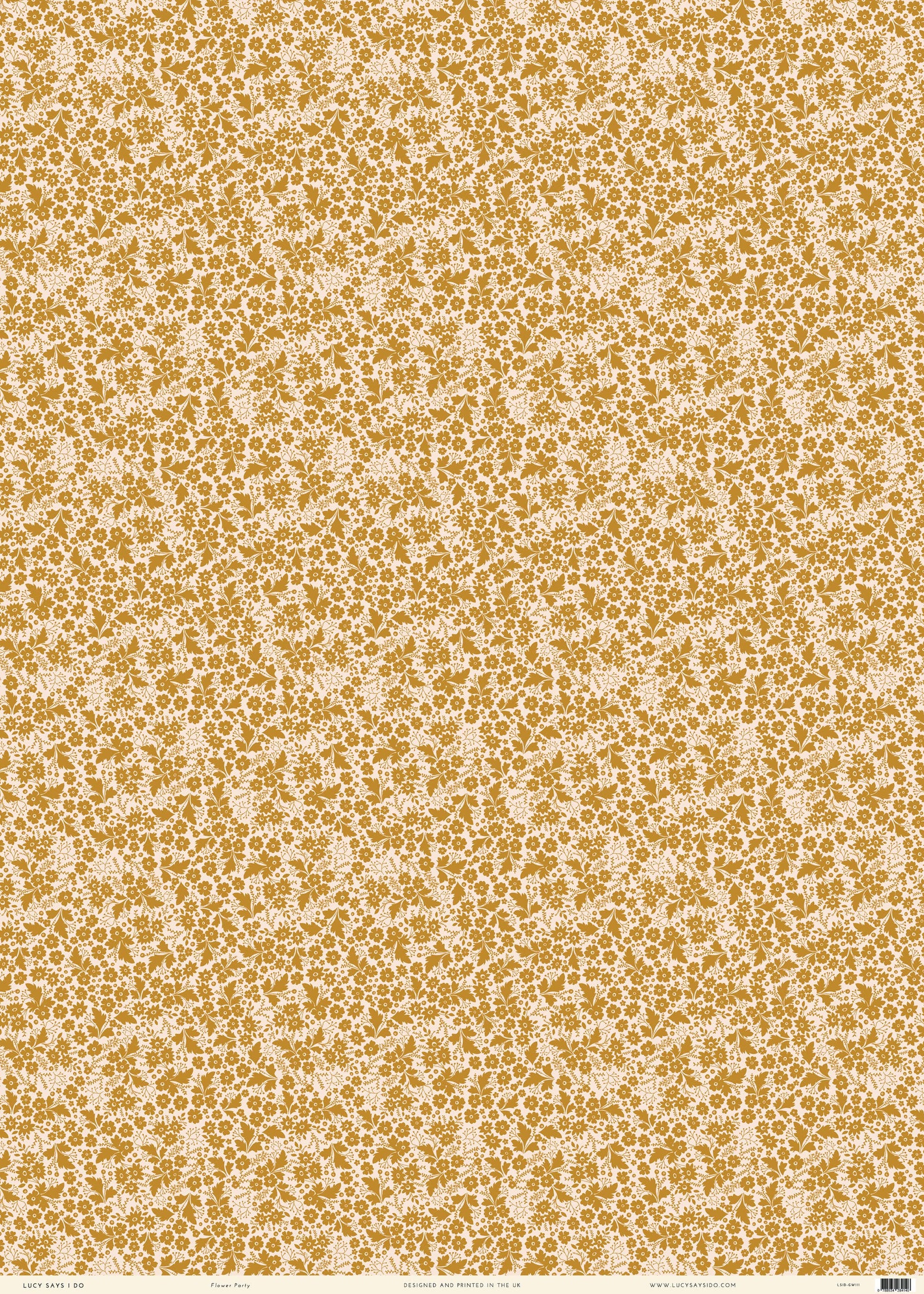 A sheet of golden gift wrapping paper 