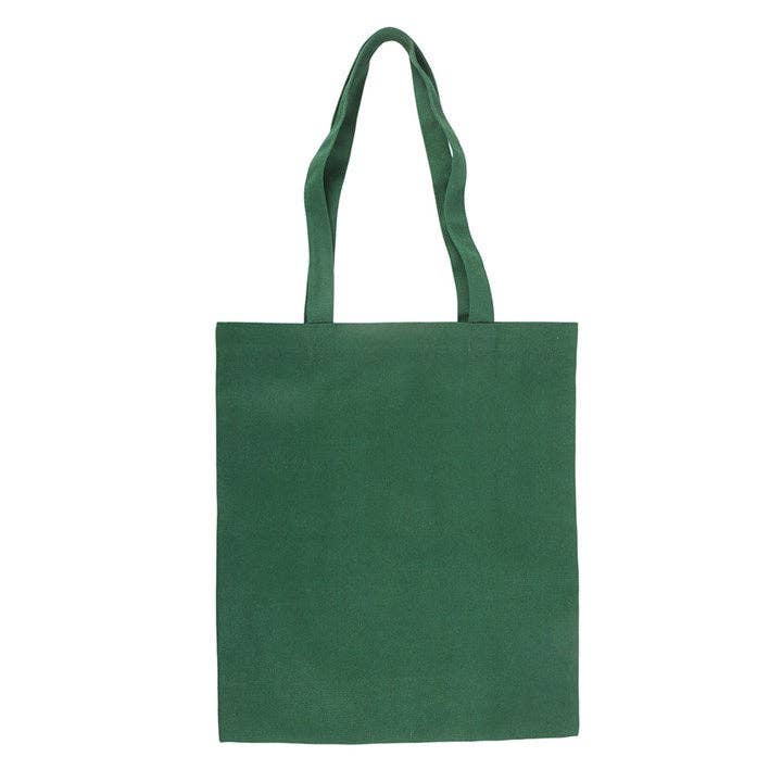 Green tote bag on a white background