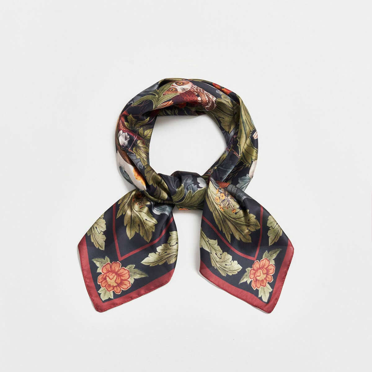 Floral patterned scarf on a white background