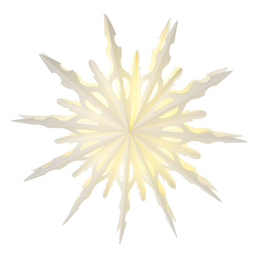 Decorative star-shaped light on a white background