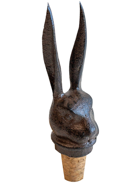 Decorative rabbit-shaped bottle stopper on a white background