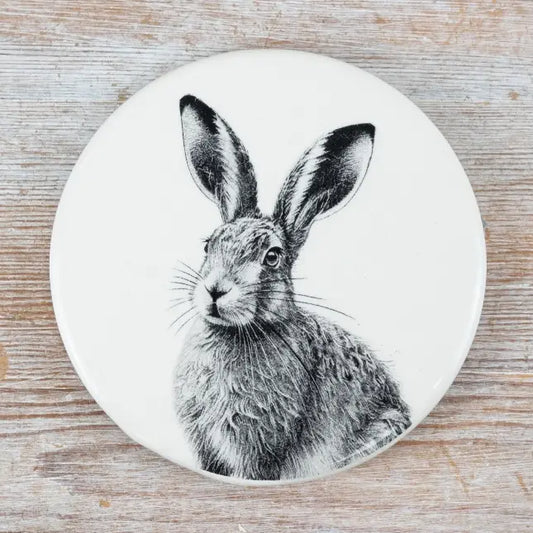 Ceramic coaster with Hare image