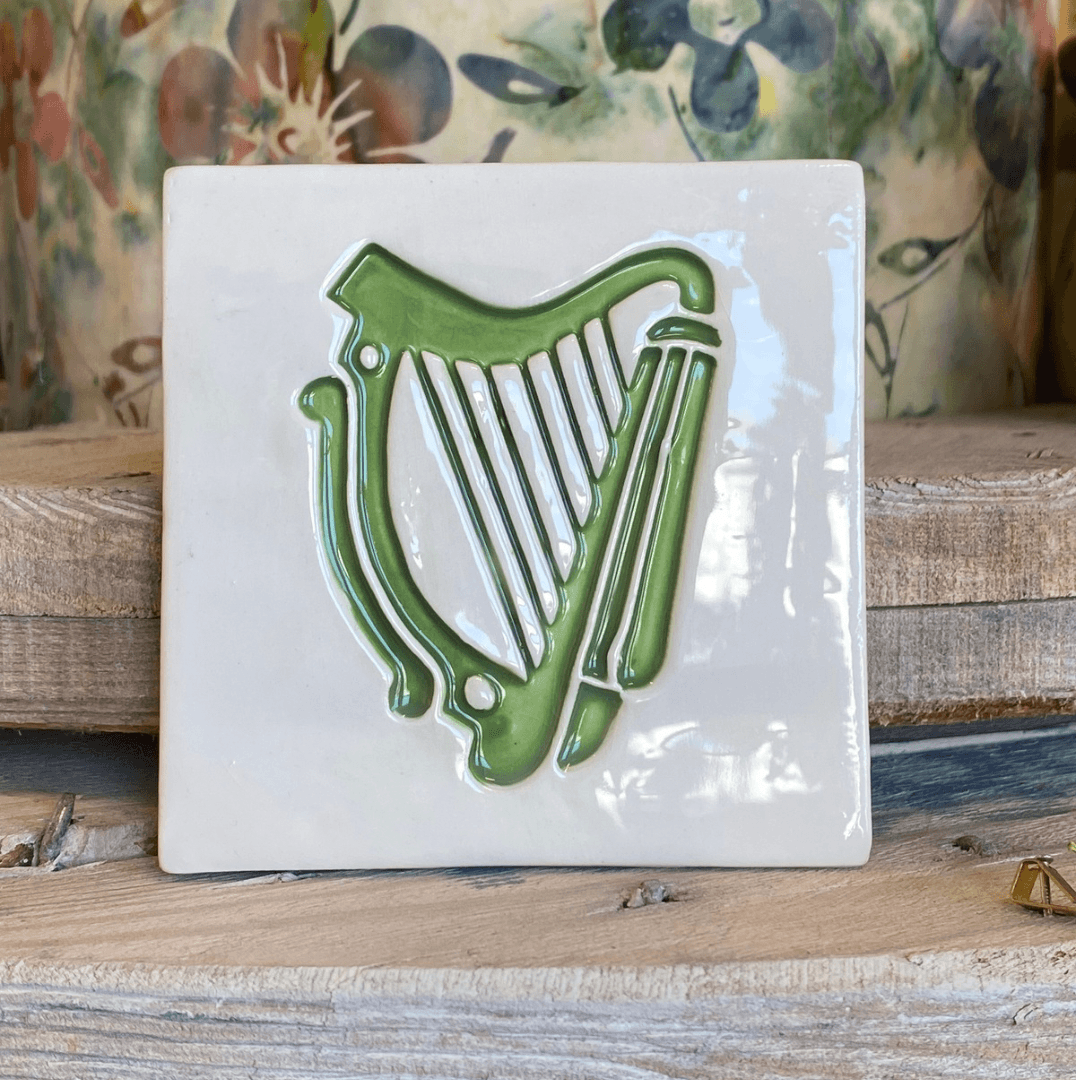 Handmade Ceramic Coaster - Harp