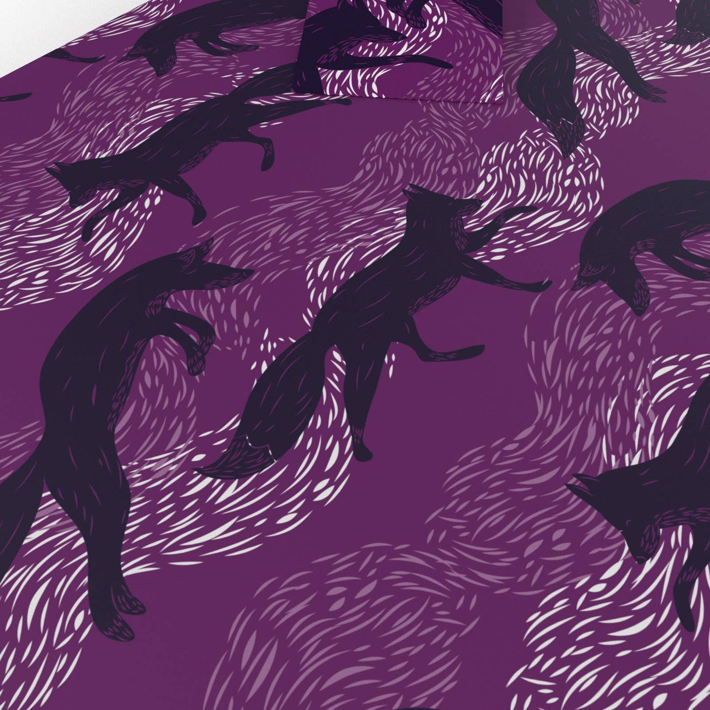 Leaping Foxes Wrapping Paper close up