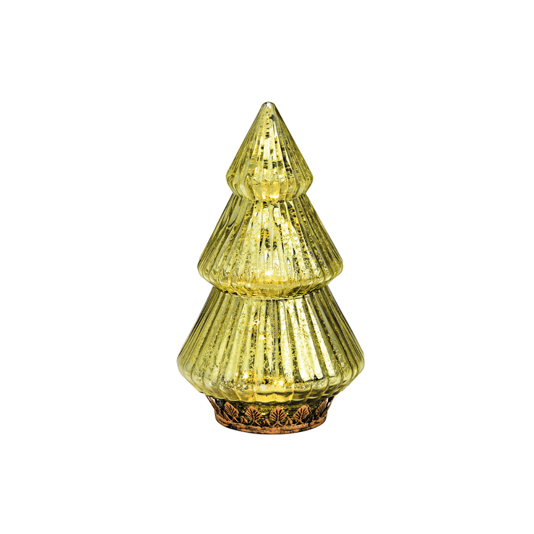 Decorative glass Christmas tree on a white background