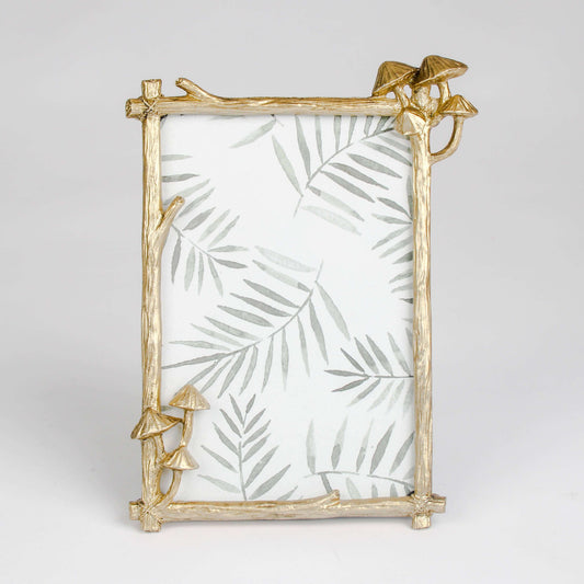 Mushroom picture frame on a white background