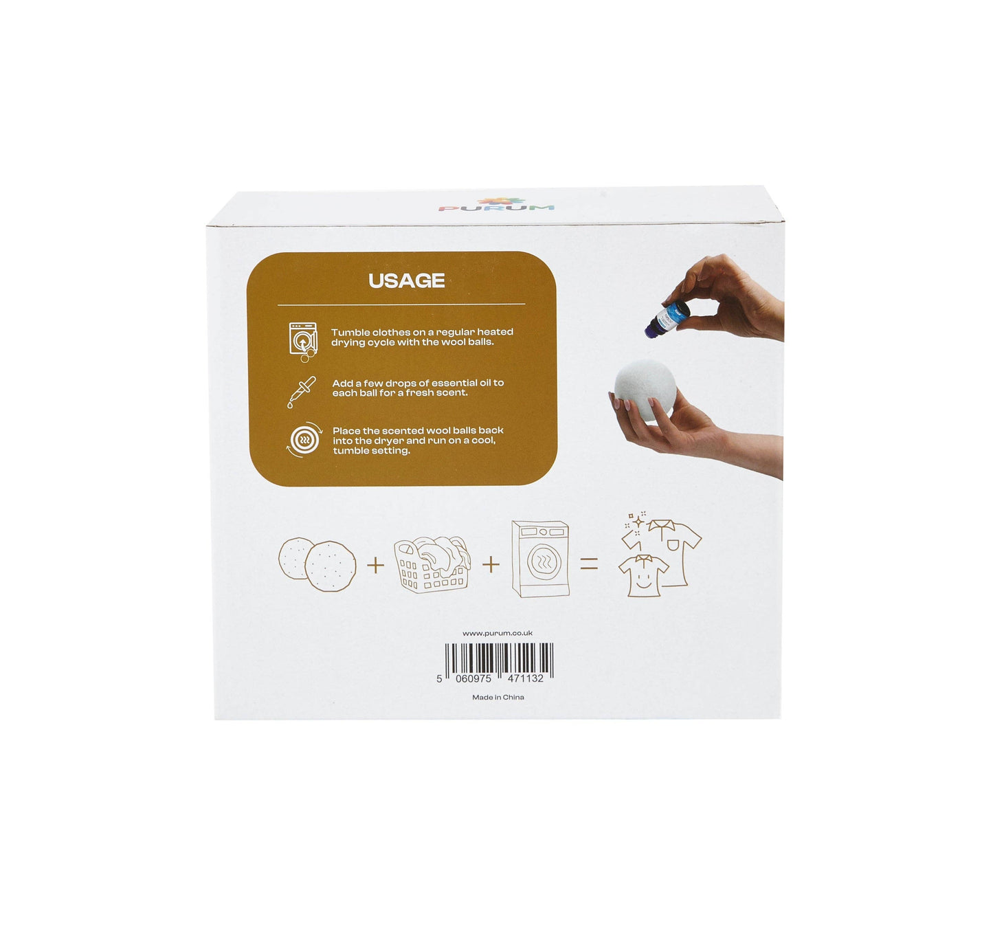 Organic Wool Dryer Balls with 2 Scented Essential Oils