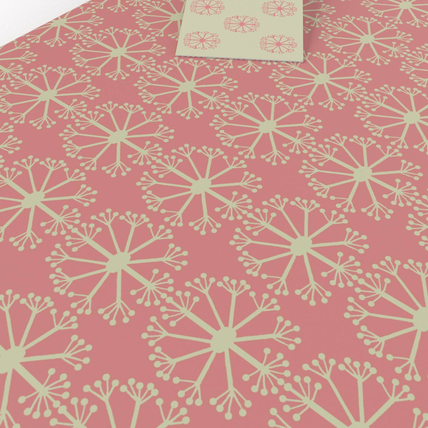 Pink Ditsy Wrapping Paper close up
