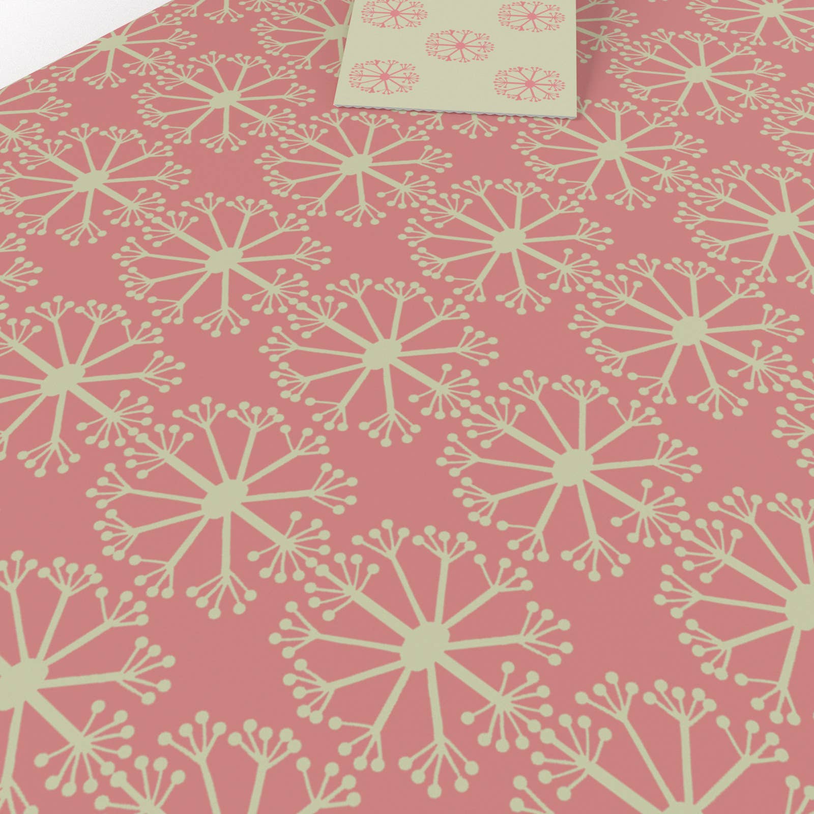 Pink Ditsy Wrapping Paper close up