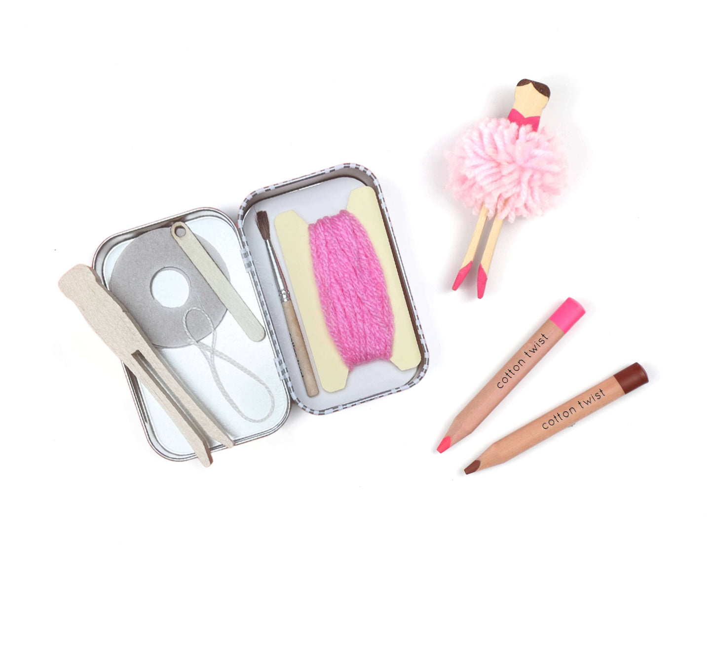 Pom Pom Ballerina Peg Doll-Make Your Own contents