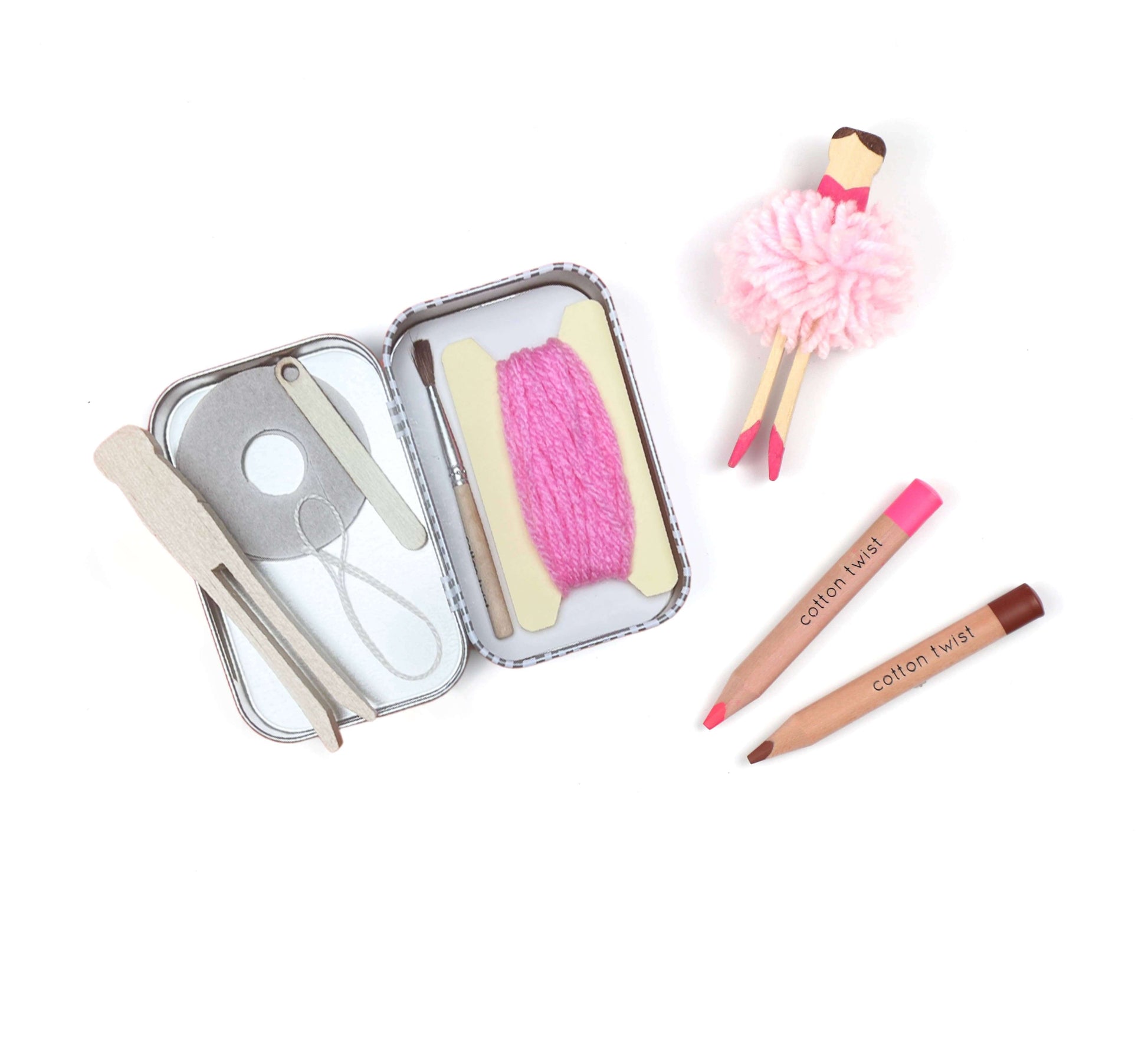 Pom Pom Ballerina Peg Doll-Make Your Own contents