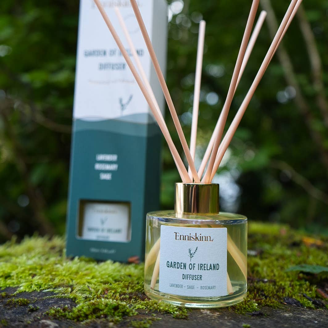 Reed Diffuser - Garden of Ireland - Lavender Rosemary Sage pictured outdoors