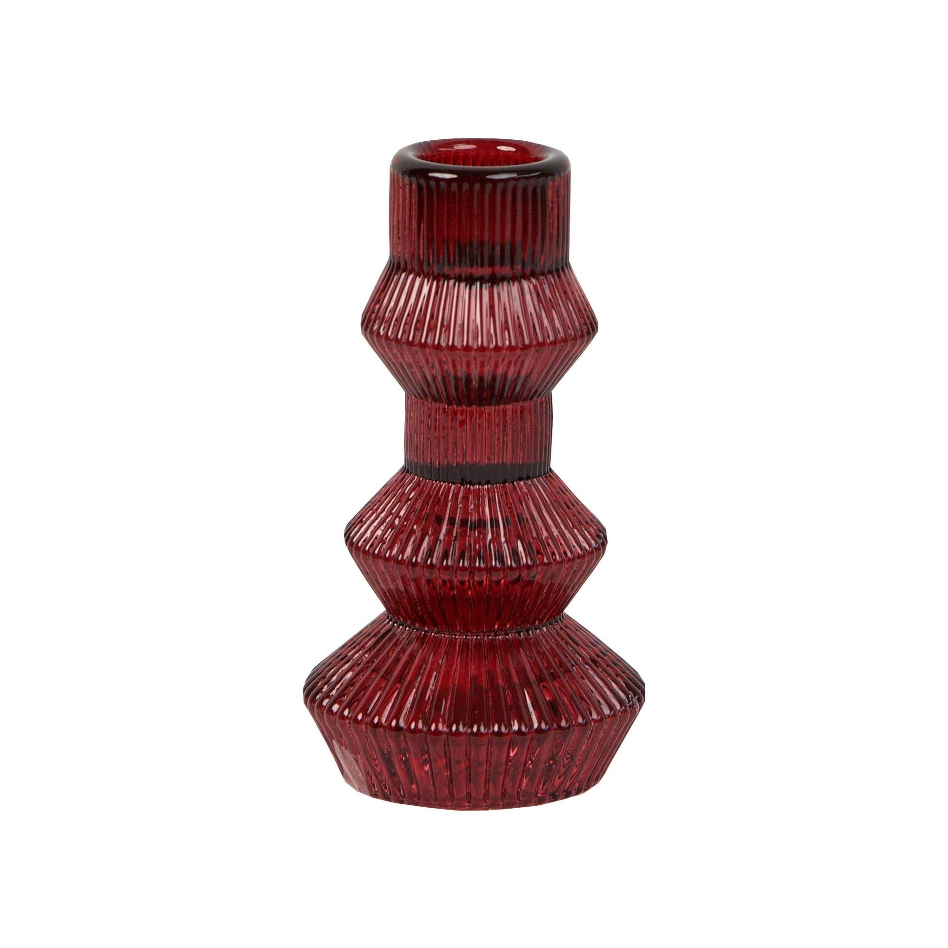 Red textured vase on a white background