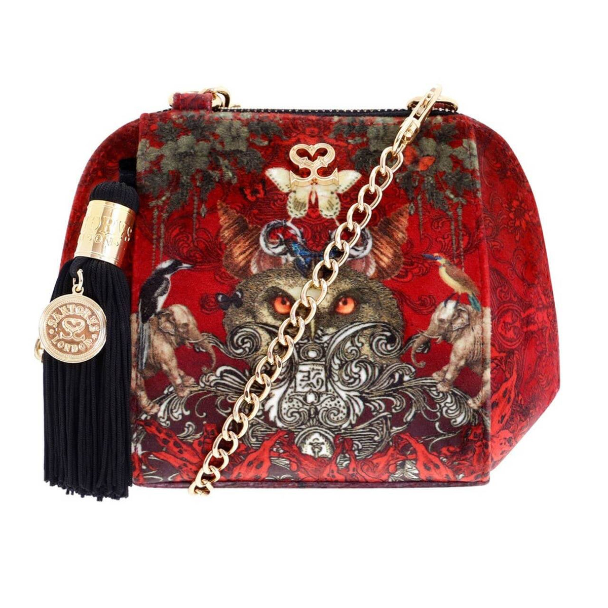 Santorus - Velvet Cross Body Bag - Ceylon on a white background