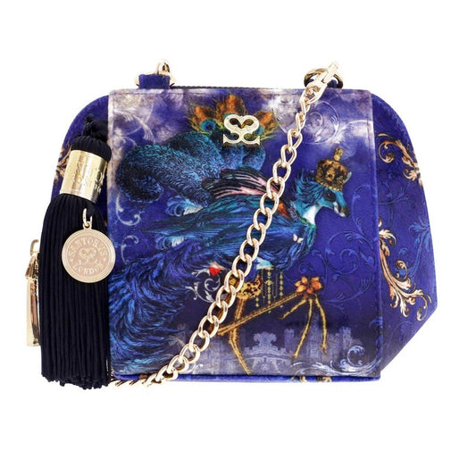  Santorus - Velvet Cross Body Bag - Paradisaea on a white background