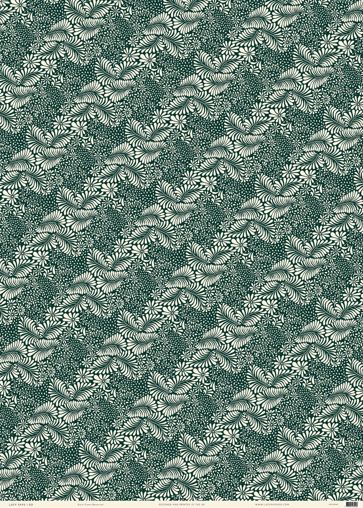 A sheet of botanical gift wrap paper