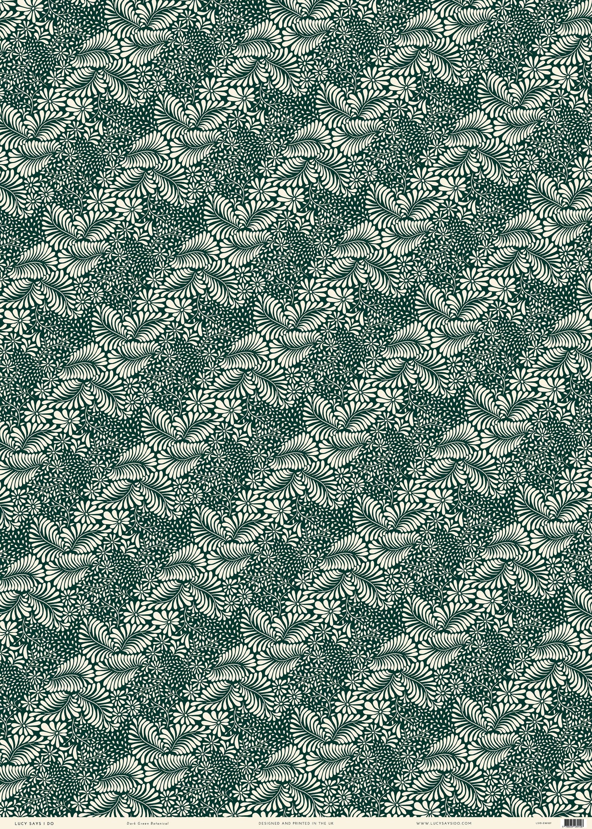 A sheet of botanical gift wrap paper