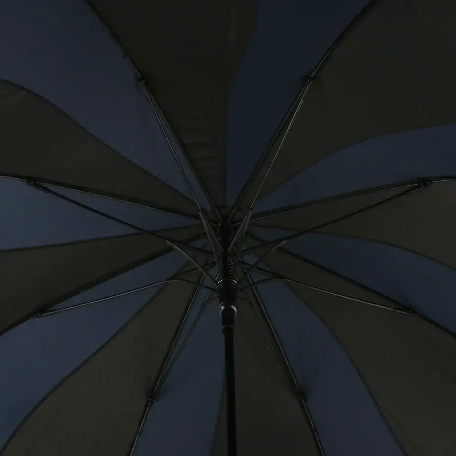 Soake-Blue and Black Swirl Umbrella up close