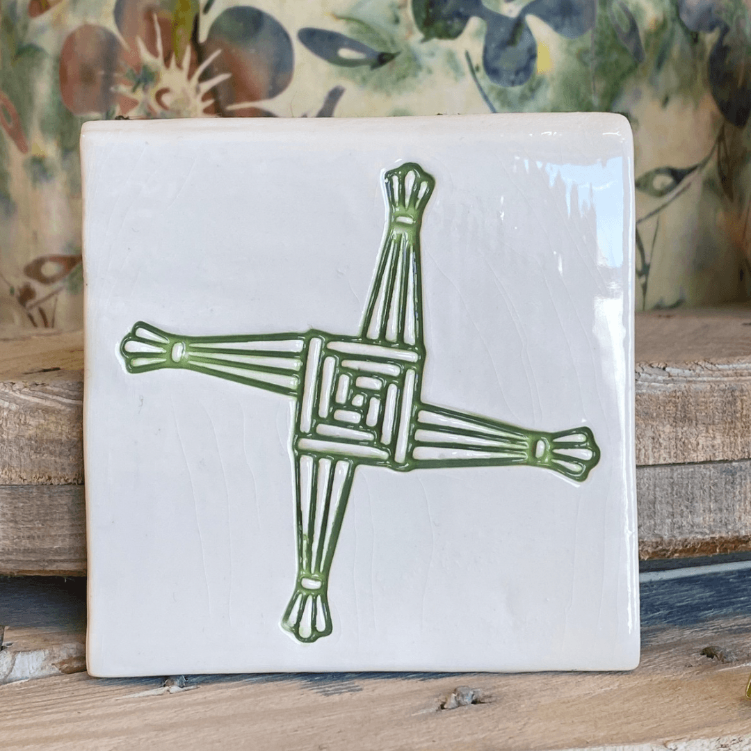 Handmade Ceramic Coaster - St Bridgets Cross