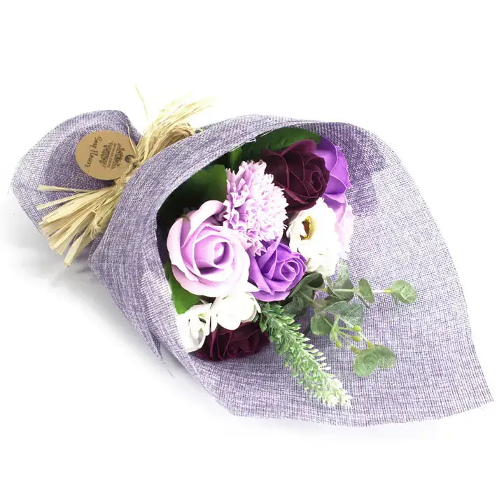 Soap Flower Bouquet - Purple