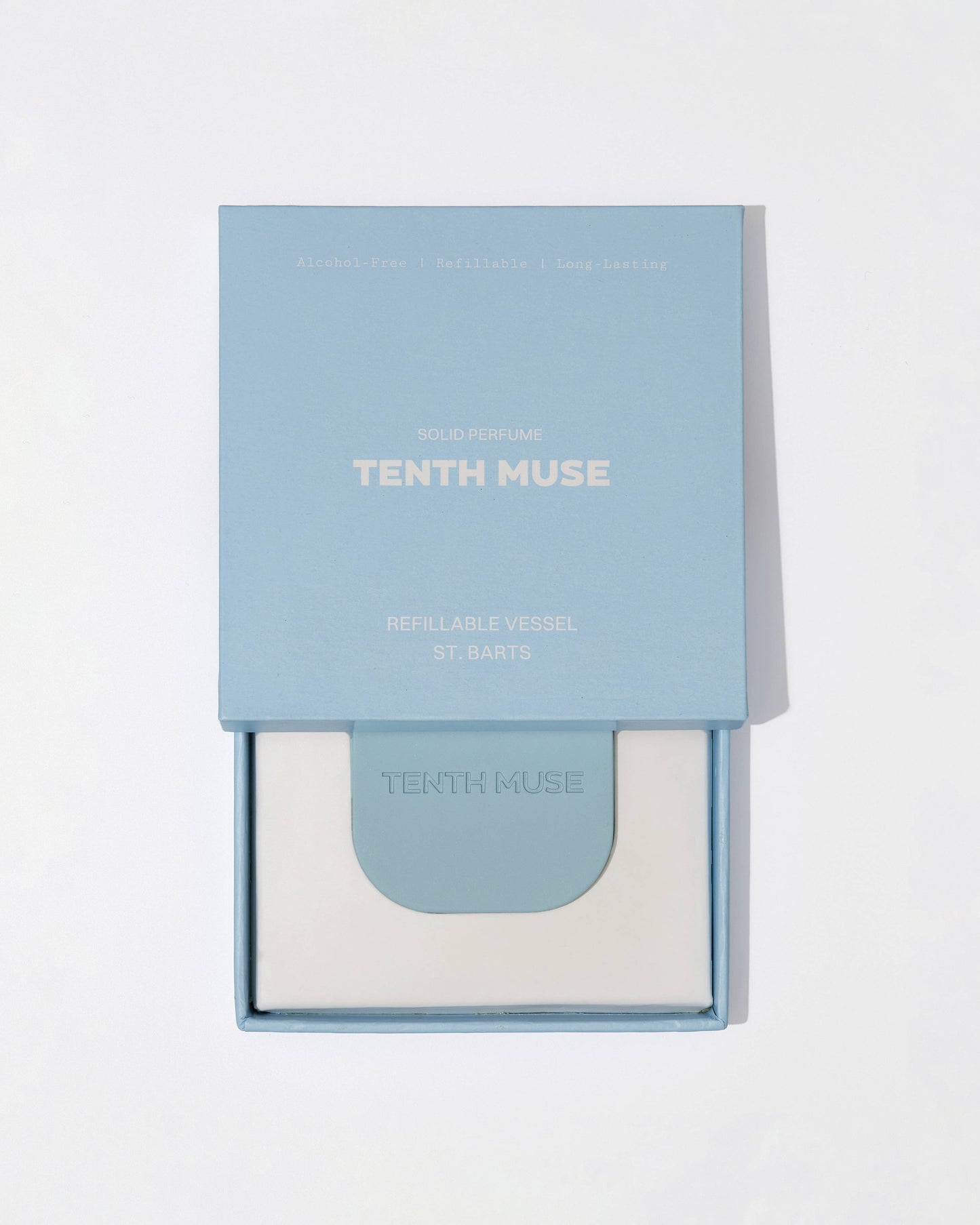 Blue box with 'Tenth Muse' branding on a white background