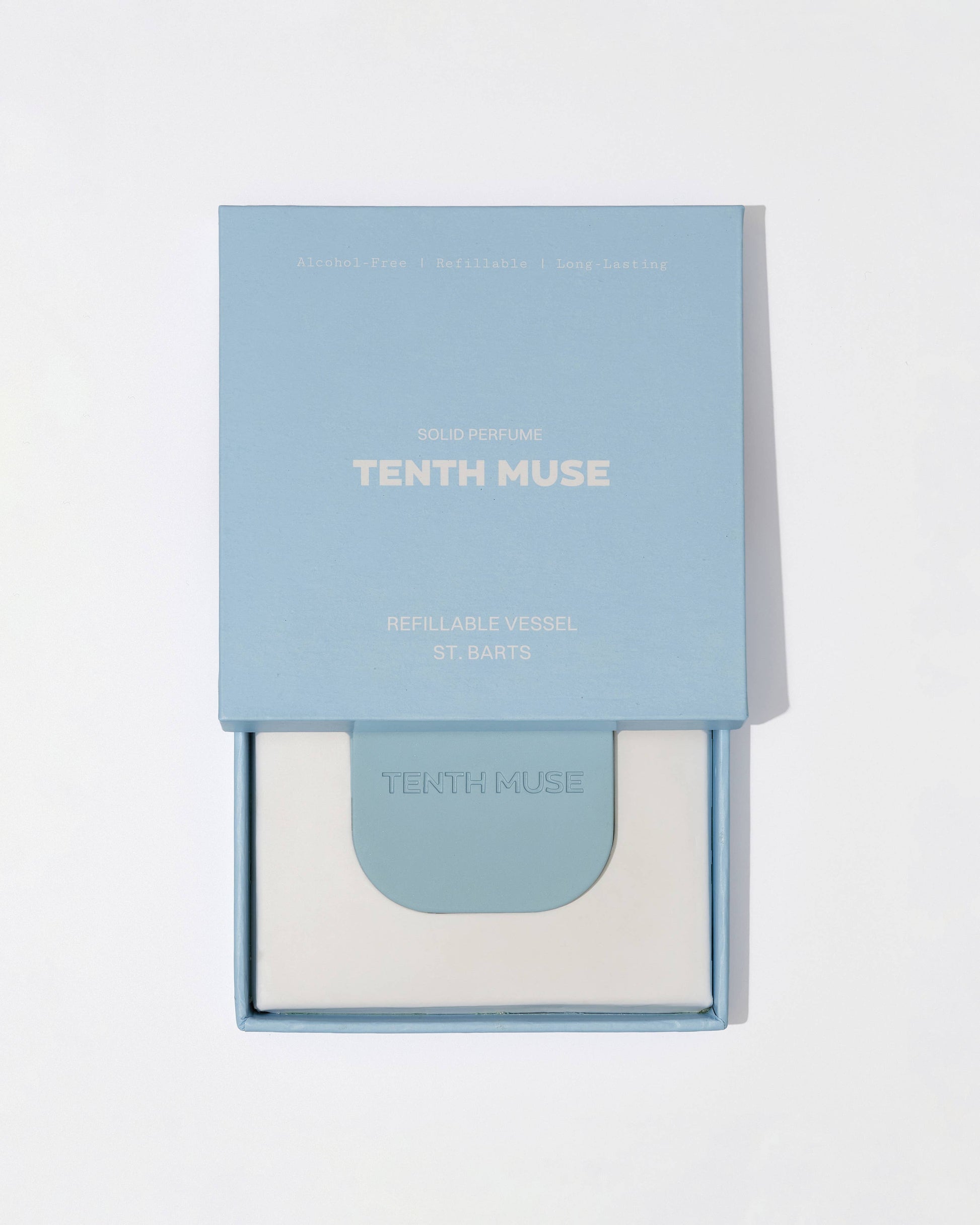 Blue box with 'Tenth Muse' branding on a white background