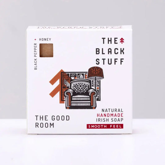 The Black Stuff Soap-The Good Room in box sitting on a white background