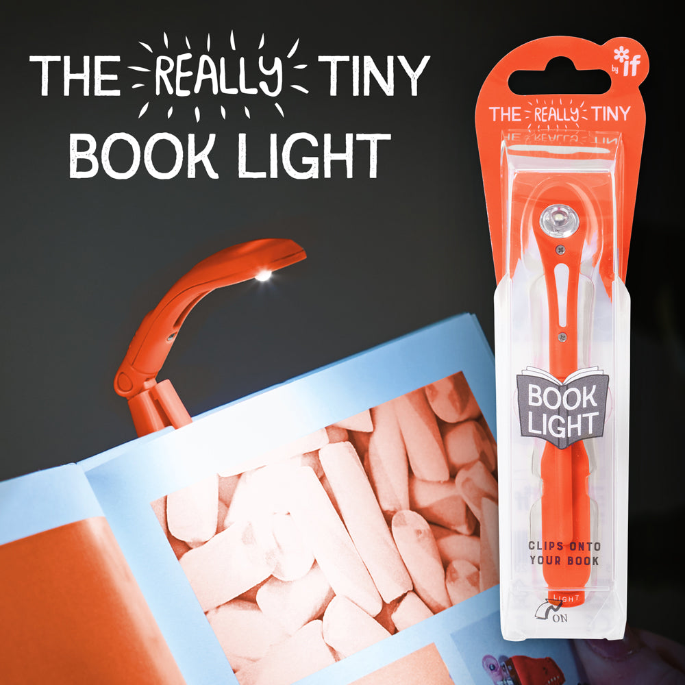 Orange book light with packaging on a dark background