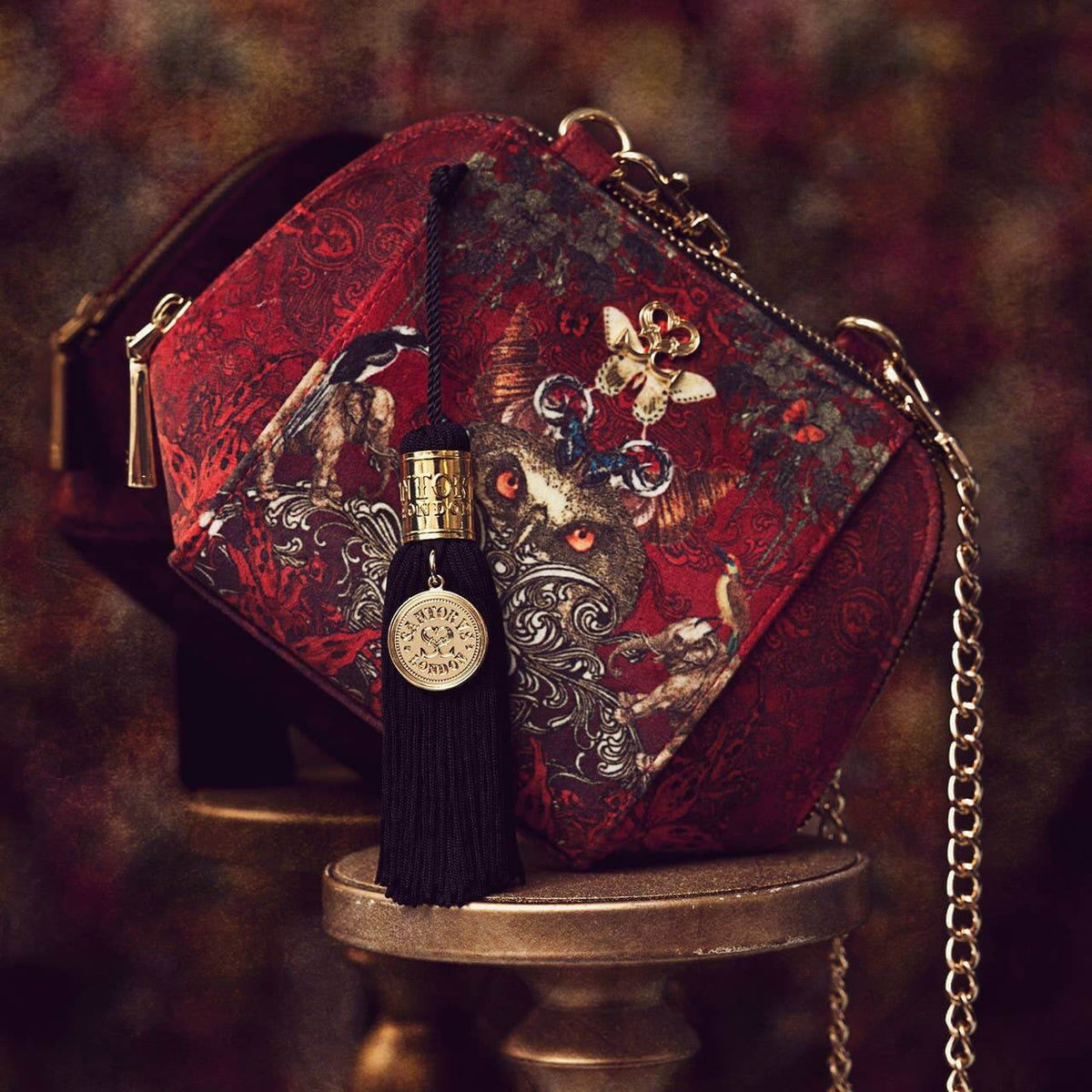 Velvet Cross Body Bag - Ceylon on a pedestal