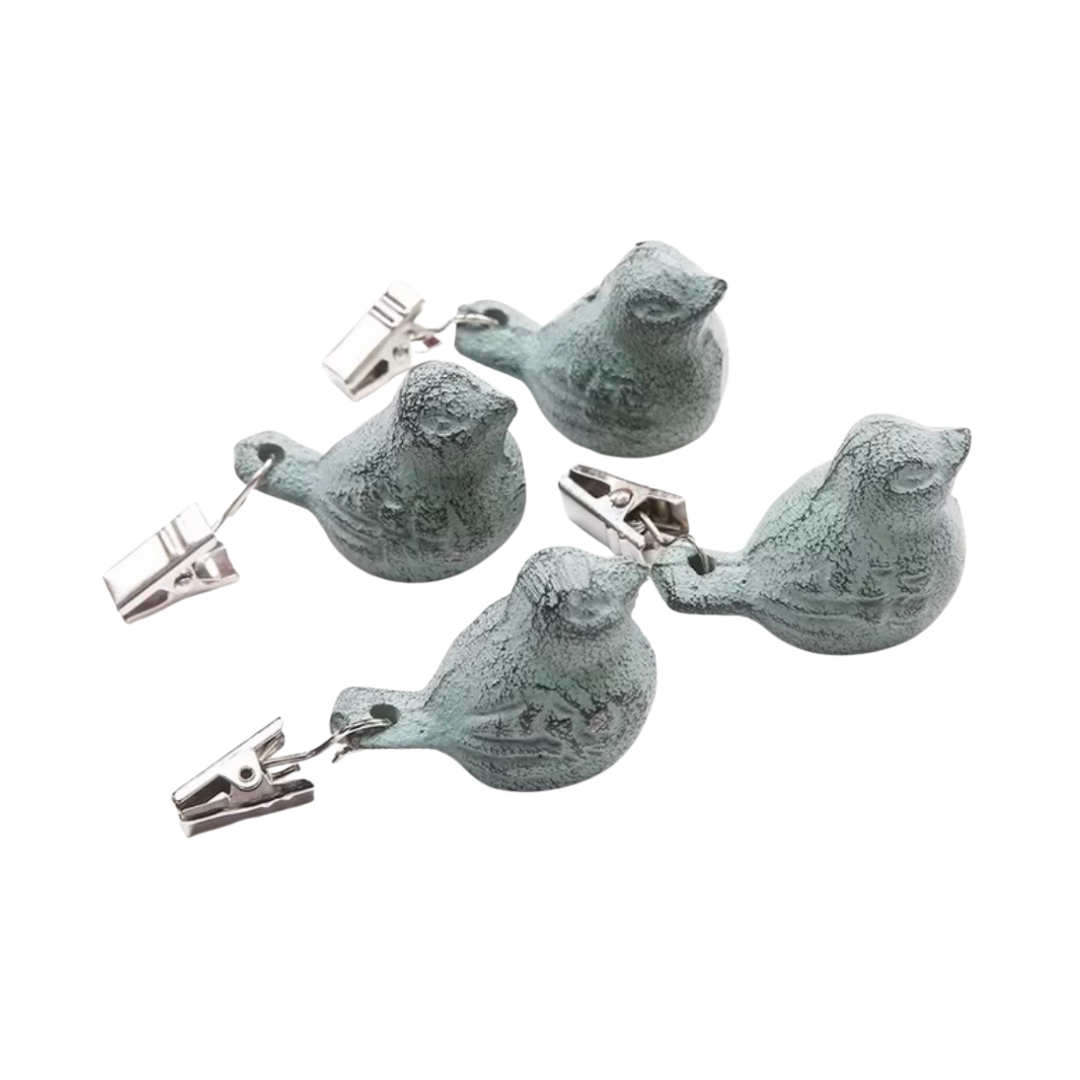 Bird Tablecloth Weights - Set 4 Green