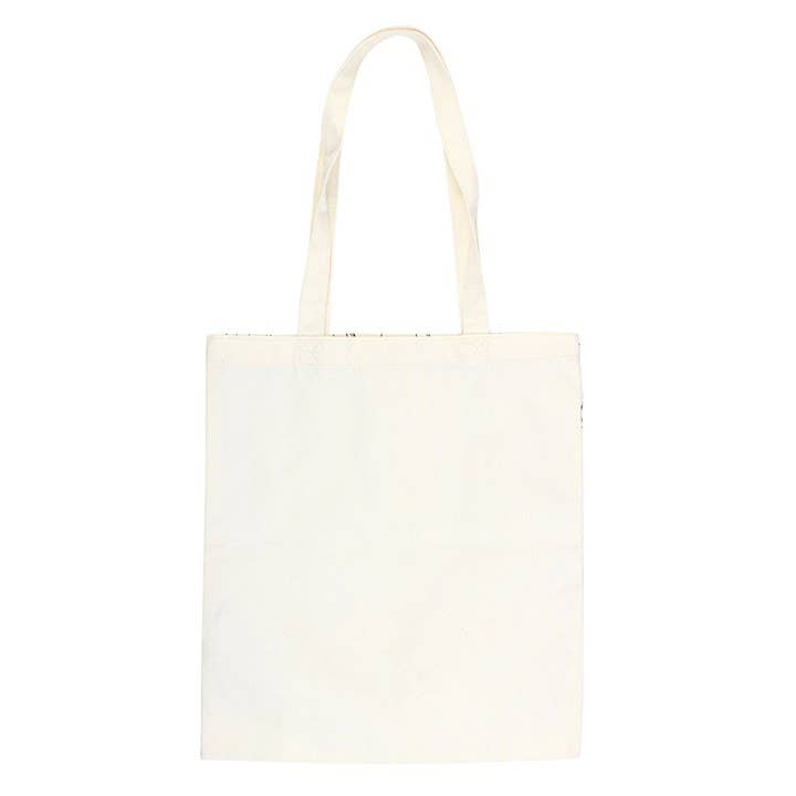 Plain white tote bag on a white background