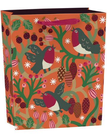 Xmas Gift Bag - Birds - Medium