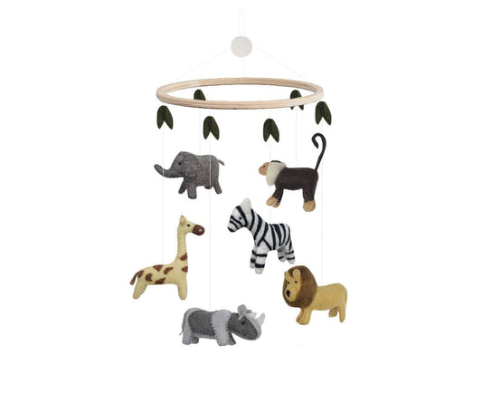 Felted Safari Animals Mobile