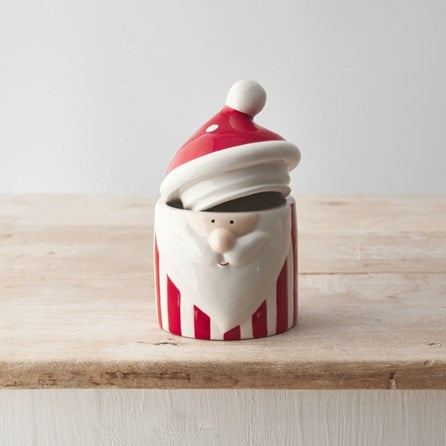 Striped Santa Container