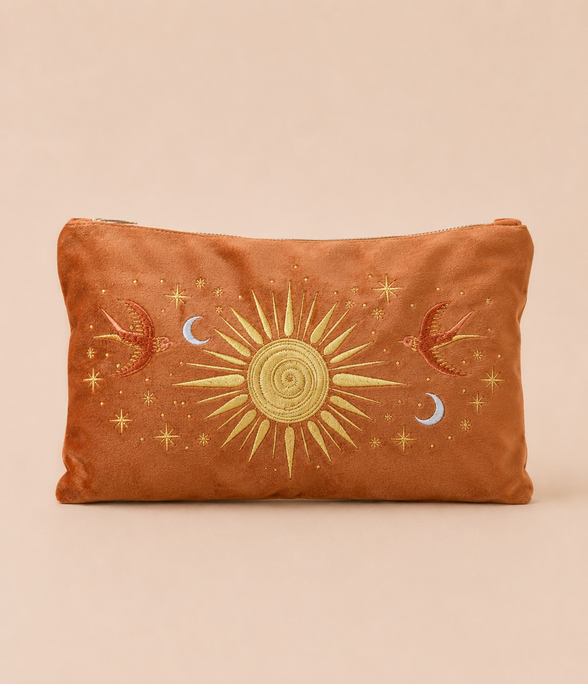 Enniskinn - Handmade N.Irish Selfcare - Velvet Cosmetic Pouch - Solstice - sun