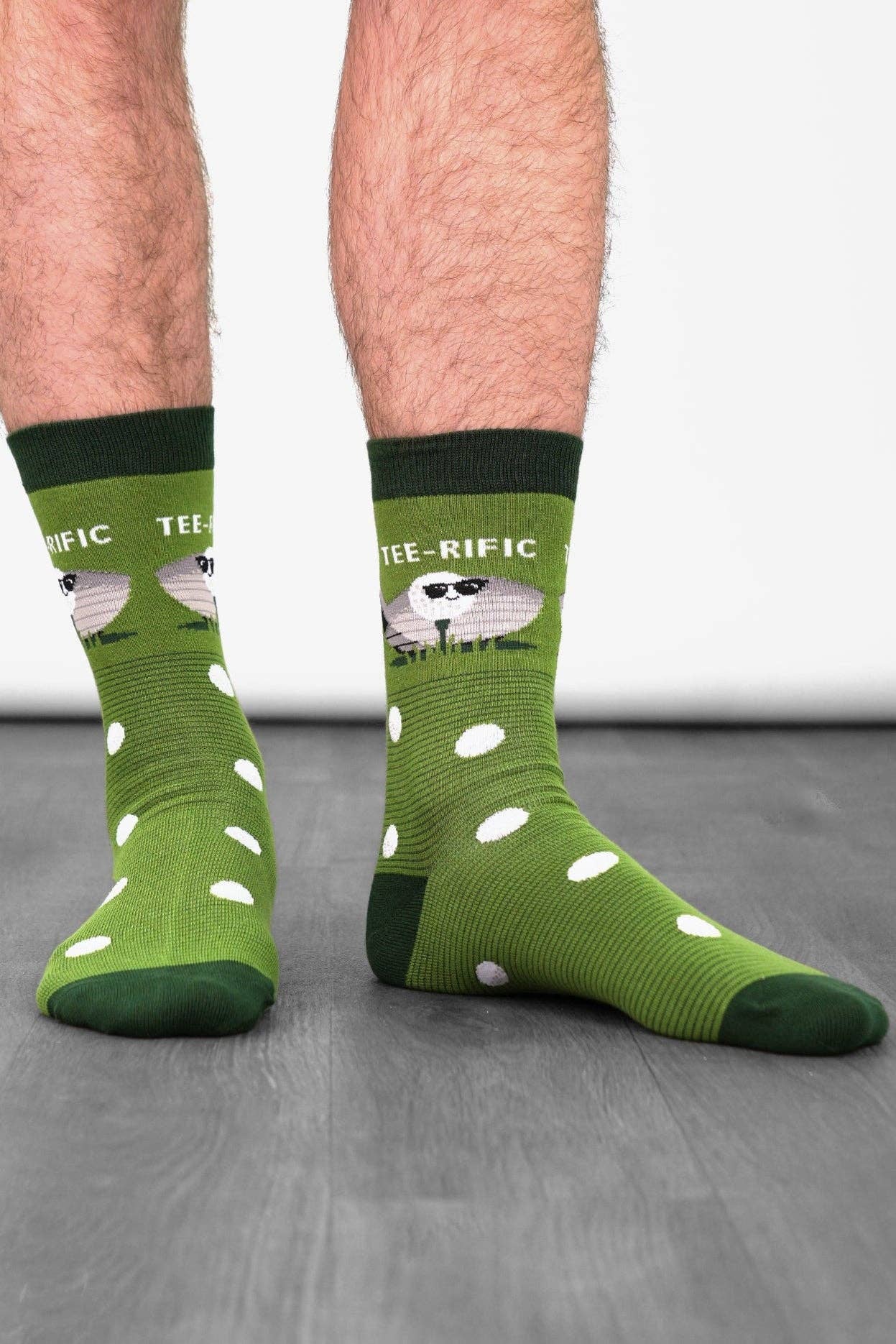 Teerific Golf Combed Cotton Crew Sock on feet front view