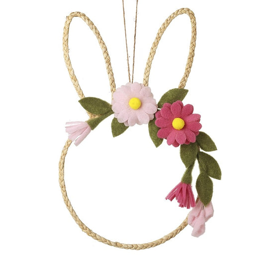 Rabbit Hanger With Felt Flowers