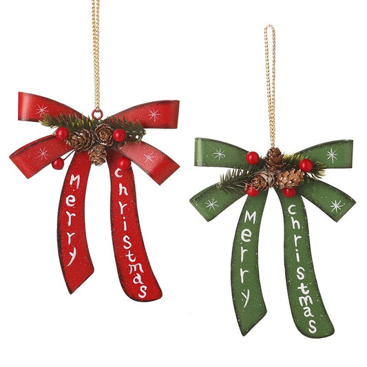 Metal Merry Christmas Bow